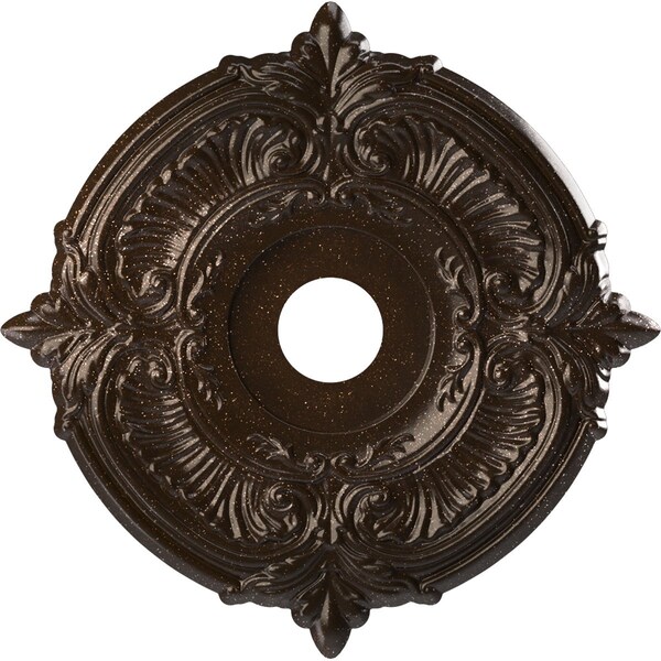 Ekena Millwork Attica PVC Medallion (Canopies up to 6 3/4"), 19"OD x 3 1/2"ID x 1"P, Textured Metallic Mystic Brown CMP19ATAMB - main
